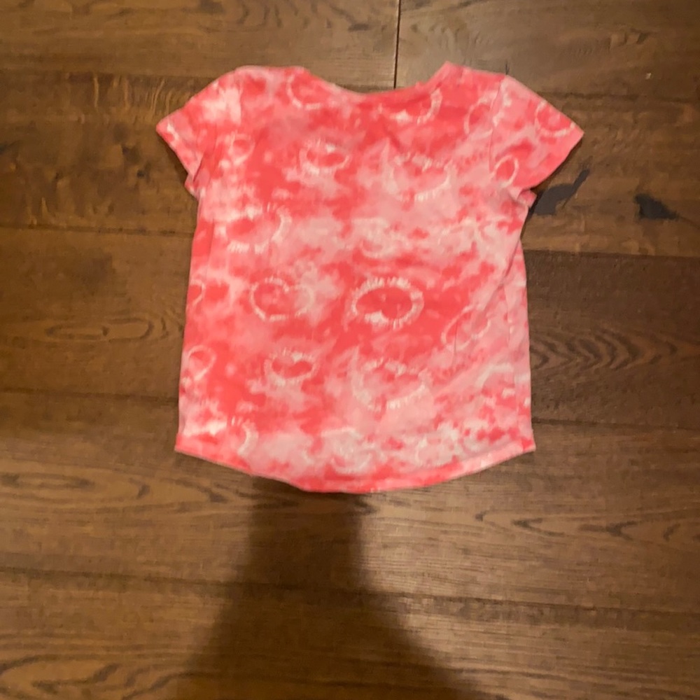 Hot pink tie dye heart print t shirt for girls